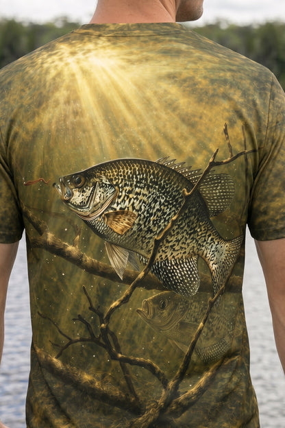 Pro Fishing Short Sleeve - Sunlit Timber Crappie - AOF14