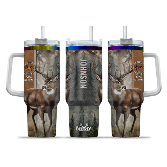 Personalized Whitetail Master Tracker 40oz Tumbler – Trophy Buck Edition - The Deerly