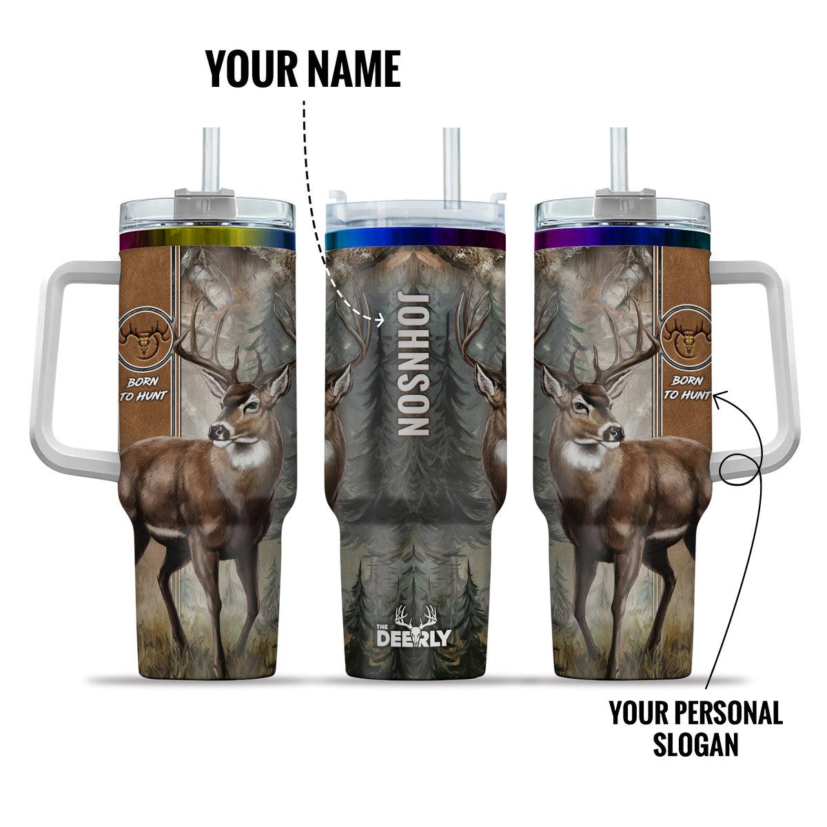 Personalized Whitetail Master Tracker 40oz Tumbler – Trophy Buck Edition - The Deerly