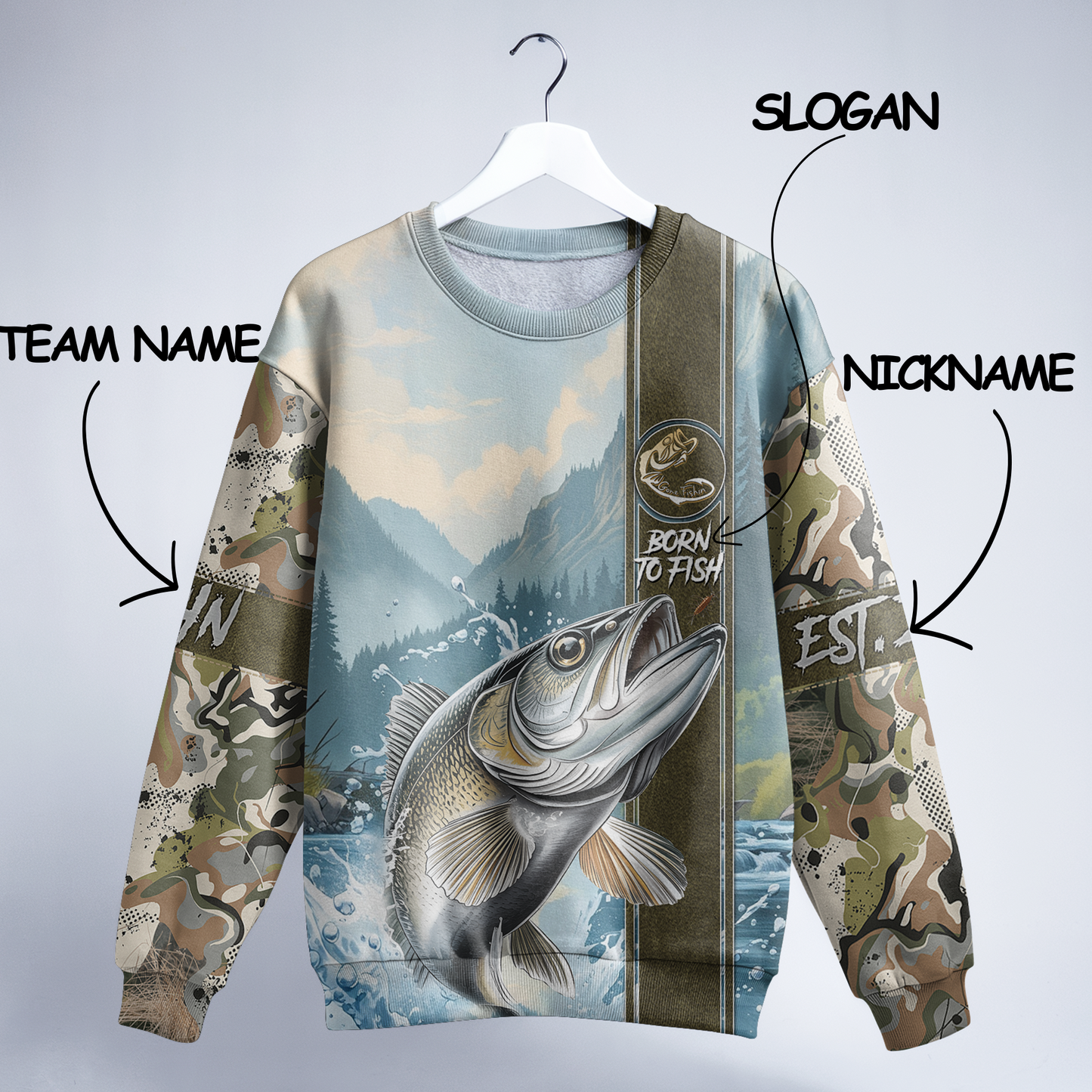 Walleye Warrior Personalized Unisex Sweatshirt
