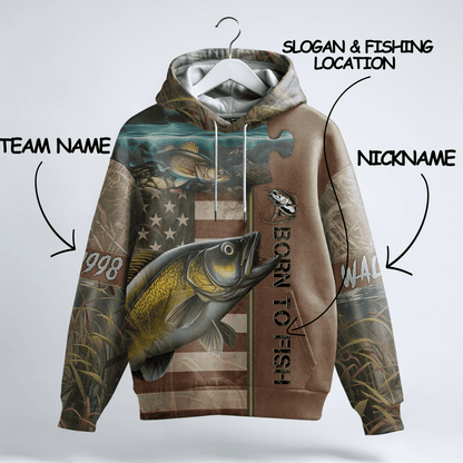 Walleye American Patriot Personalized Hoodie