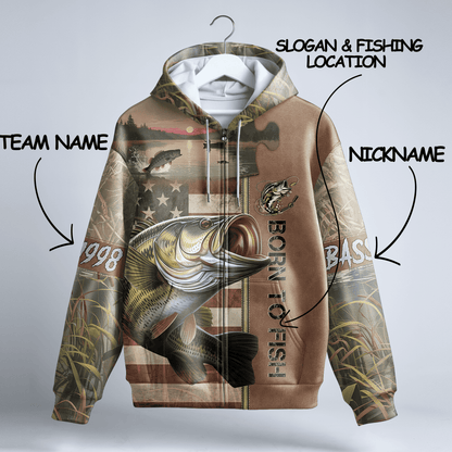 American Bass Patriot Personalized Zip Hoodie