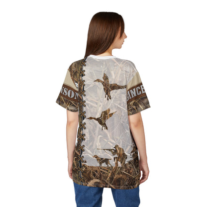 Marsh Camo Waterfowl Hunter Personalized Unisex Cut & Sew Tee