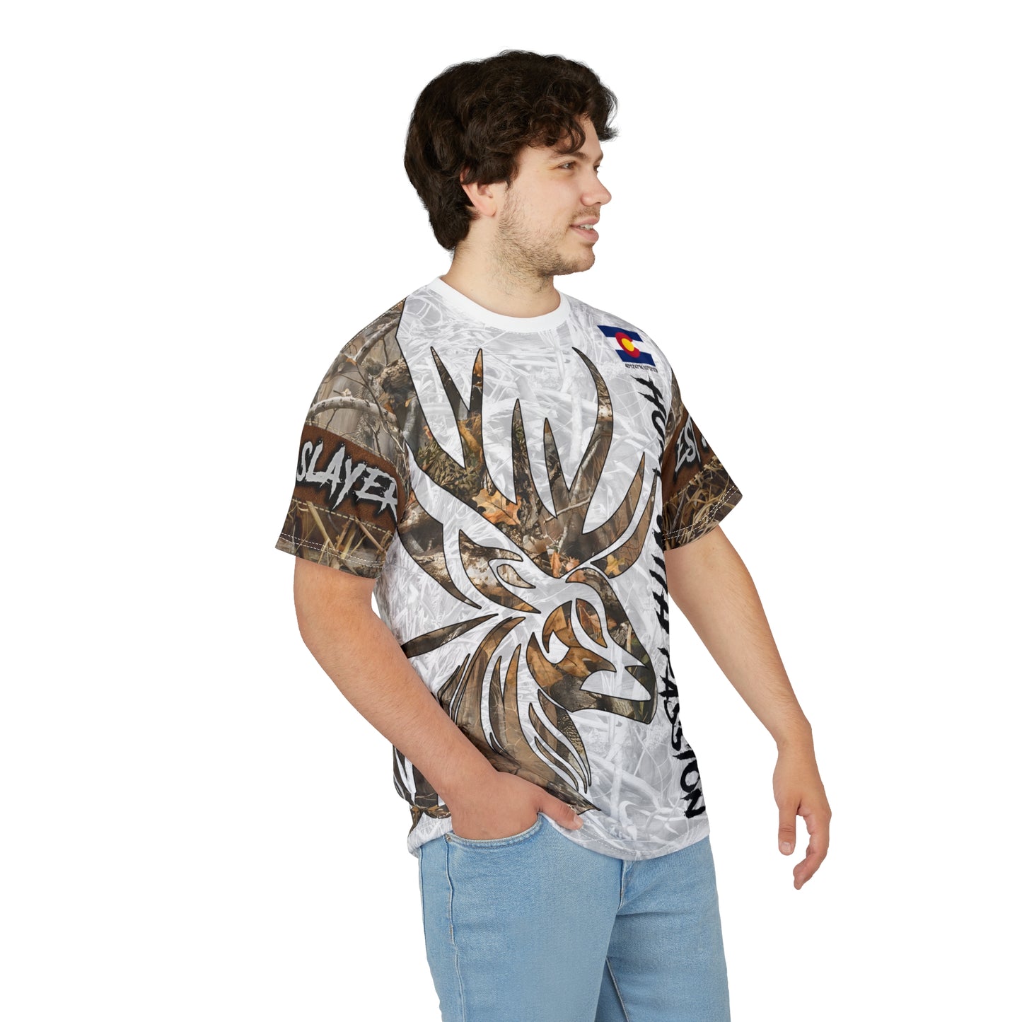 State Pride Buck Hunter Personalized Unisex Cut & Sew Tee