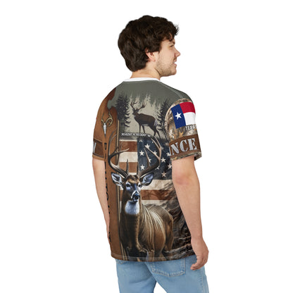 Born To Hunt Buck Flag Personalized Unisex Cut & Sew Tee
