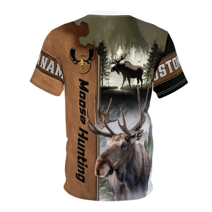 Moose Hunting Legend Personalized Unisex Cut & Sew Tee