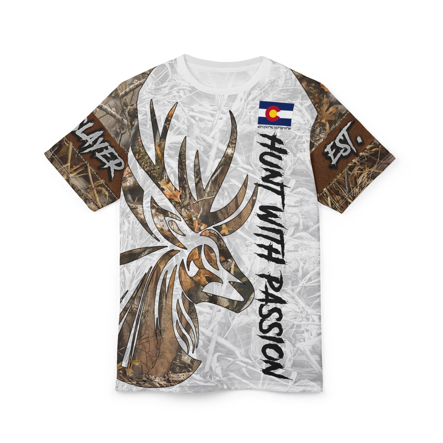 State Pride Buck Hunter Personalized Unisex Cut & Sew Tee