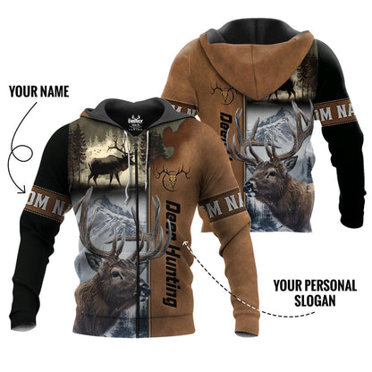 Deer Hunt Mountain Legend Zip Hoodie Personalized - The Deerly