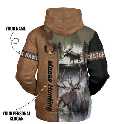 Majestic Moose Hunter Hoodie Personalized - The Deerly