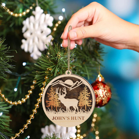 Personalized Deer Hunting Ornament - Gift for Hunters - The Deerly