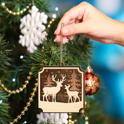 Winter Deer Hunting Scene Ornament - Gift for Hunters - The Deerly