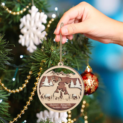 Custom Deer Family Ornament - Gift for Hunting Families - The Deerly