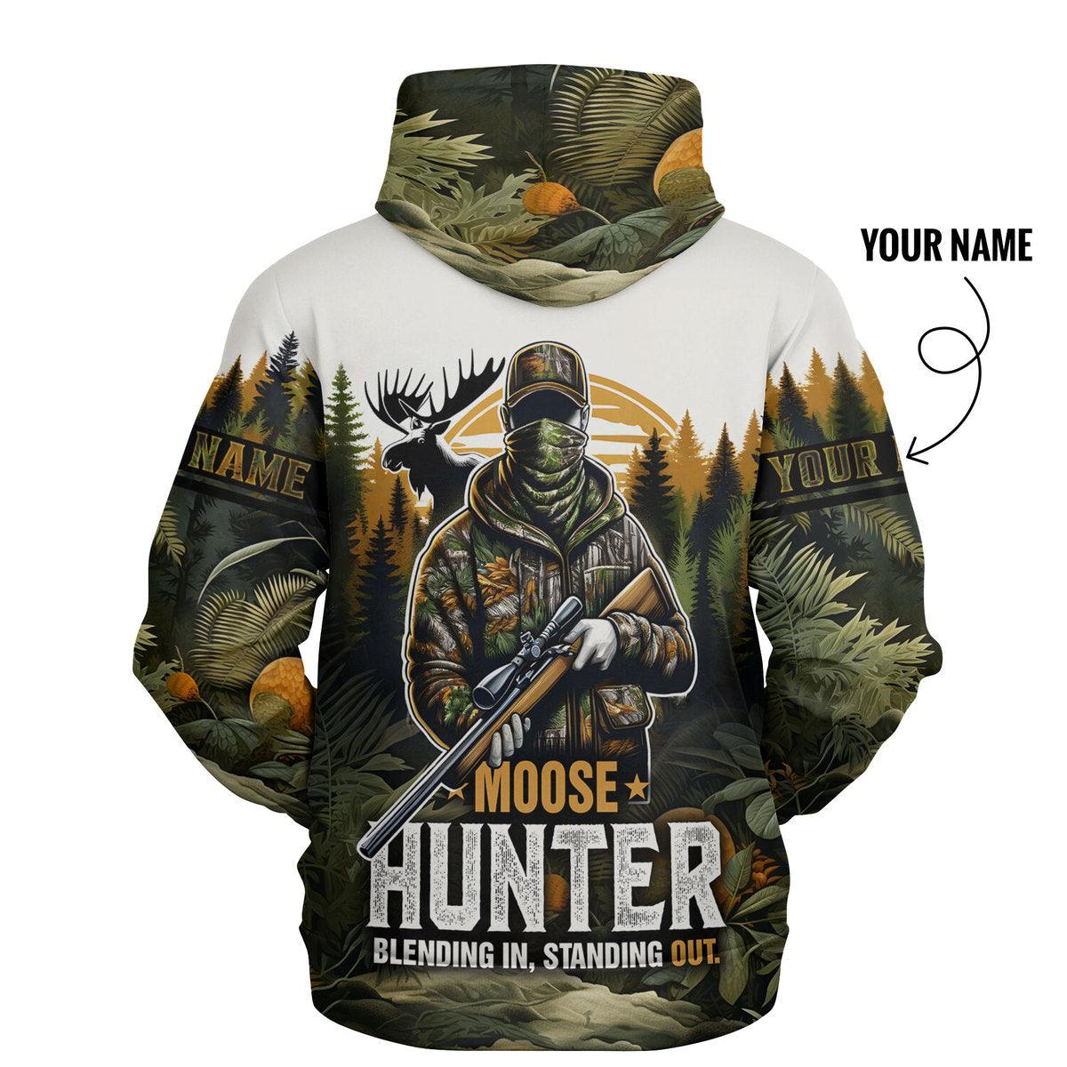 Moose Hunter Camo Hoodie Personalized - The Deerly