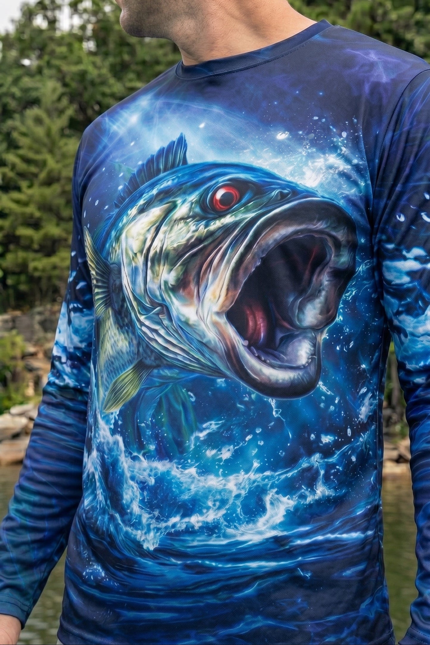 Performance Fishing Long Sleeve - Midnight Bass Surge - TBT55