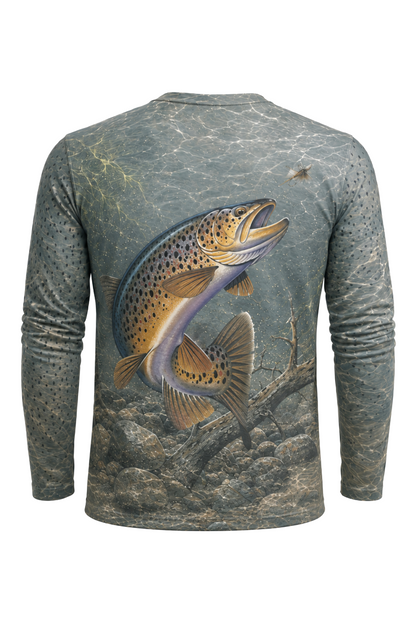 Performance Fishing Long Sleeve - Ozark Current Crown Brown - AOF81