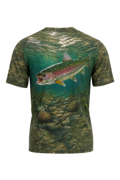 Pro Fishing Short Sleeve - Sunlit Creek Rainbow  - AOF22