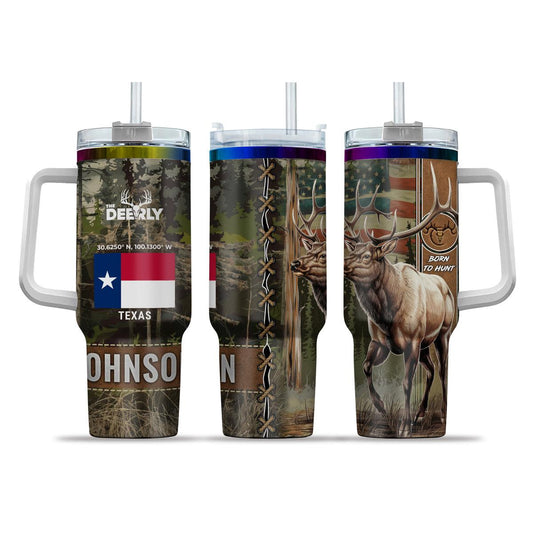 Personalized Elk Hunting Coordinates 40oz Tumbler - The Deerly