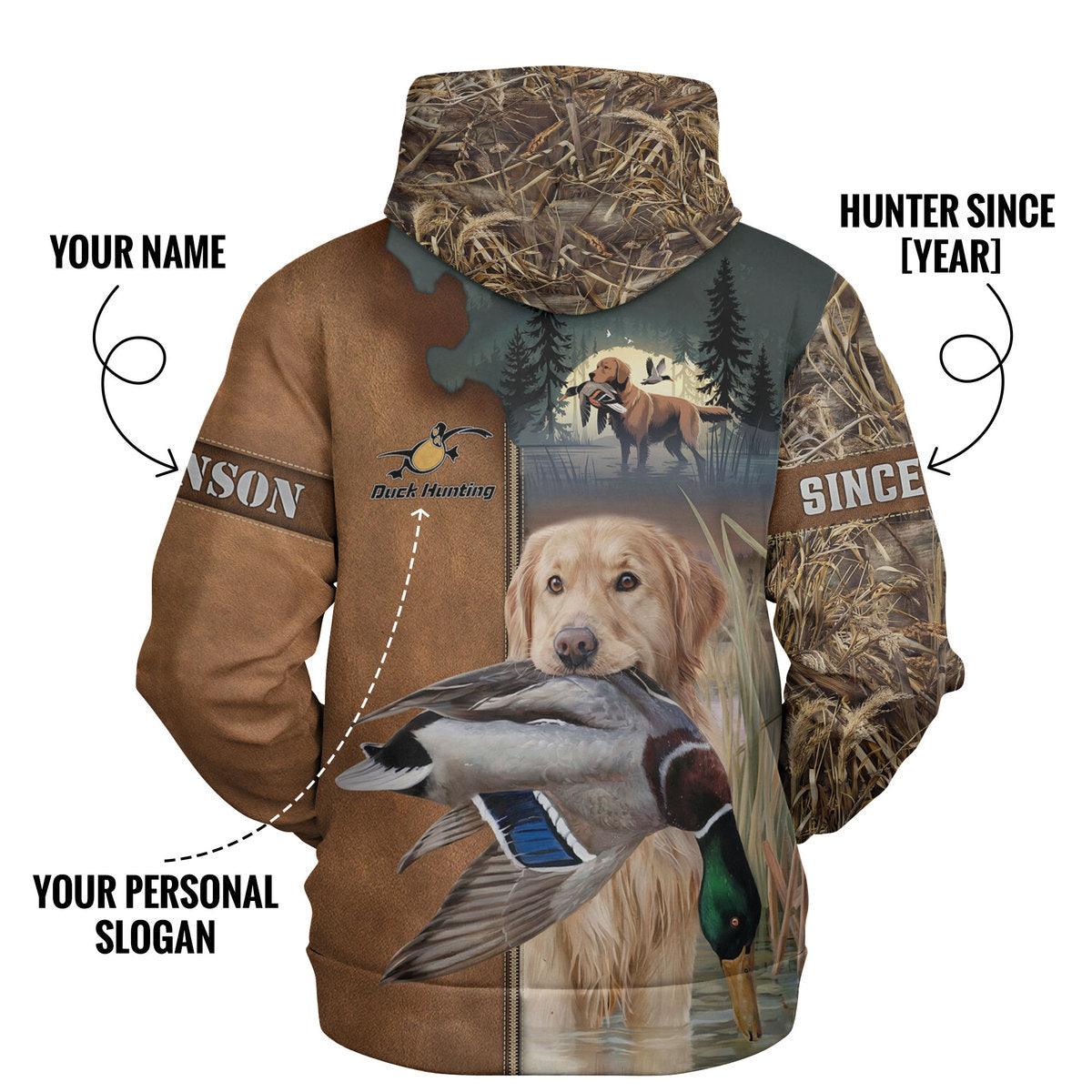 Golden Retriever Duck Hunter Hoodie Personalized - The Deerly