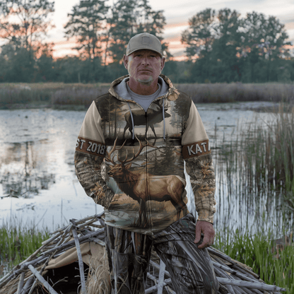 Whitetail Elk Wilderness Personalized Zip Hoodie