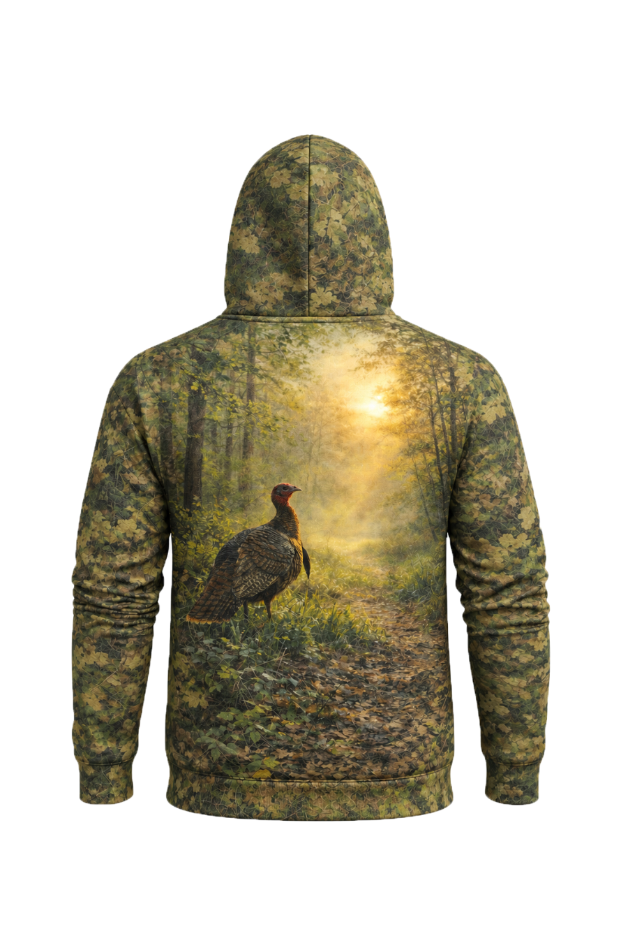 Performance Fleece-Lined Hoodie - Forest Turkey - FD1G