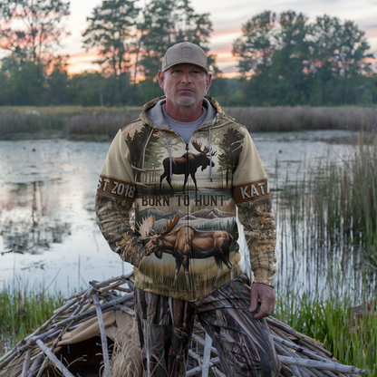 Bull Moose Wilderness Personalized Zip Hoodie