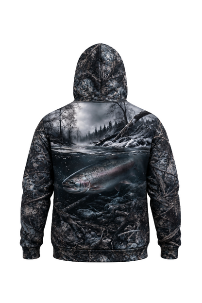 Performance Fleece-Lined Hoodie - River Steelhead Timber