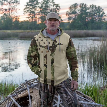 Duck Hunting Camo Zip Hoodie – Rugged and Ready for the Hunt