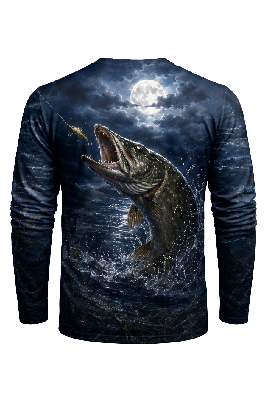 Performance Fishing Long Sleeve - Moonlit Midnight Pike - TBT130