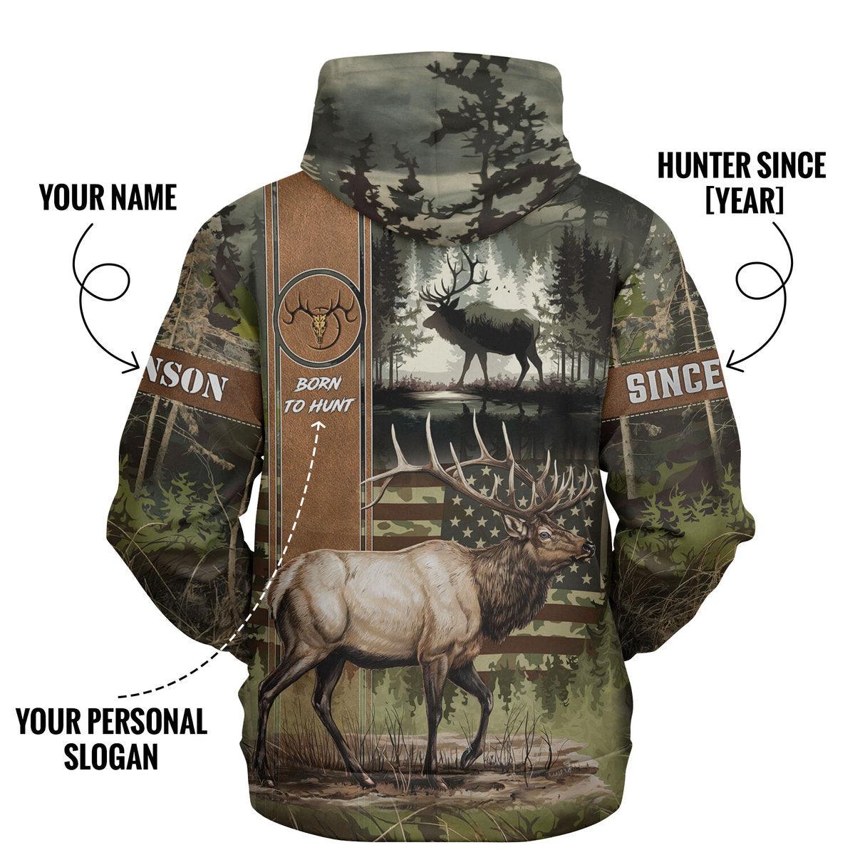 Elk Mastery Hunt Hoodie Personalized - The Deerly