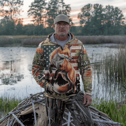 American Fox Hunter Personalized Zip Hoodie