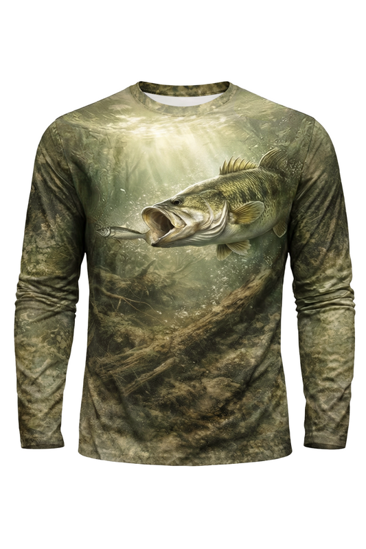 Performance Fishing Long Sleeve - Timber Bass Sunray - TBT44