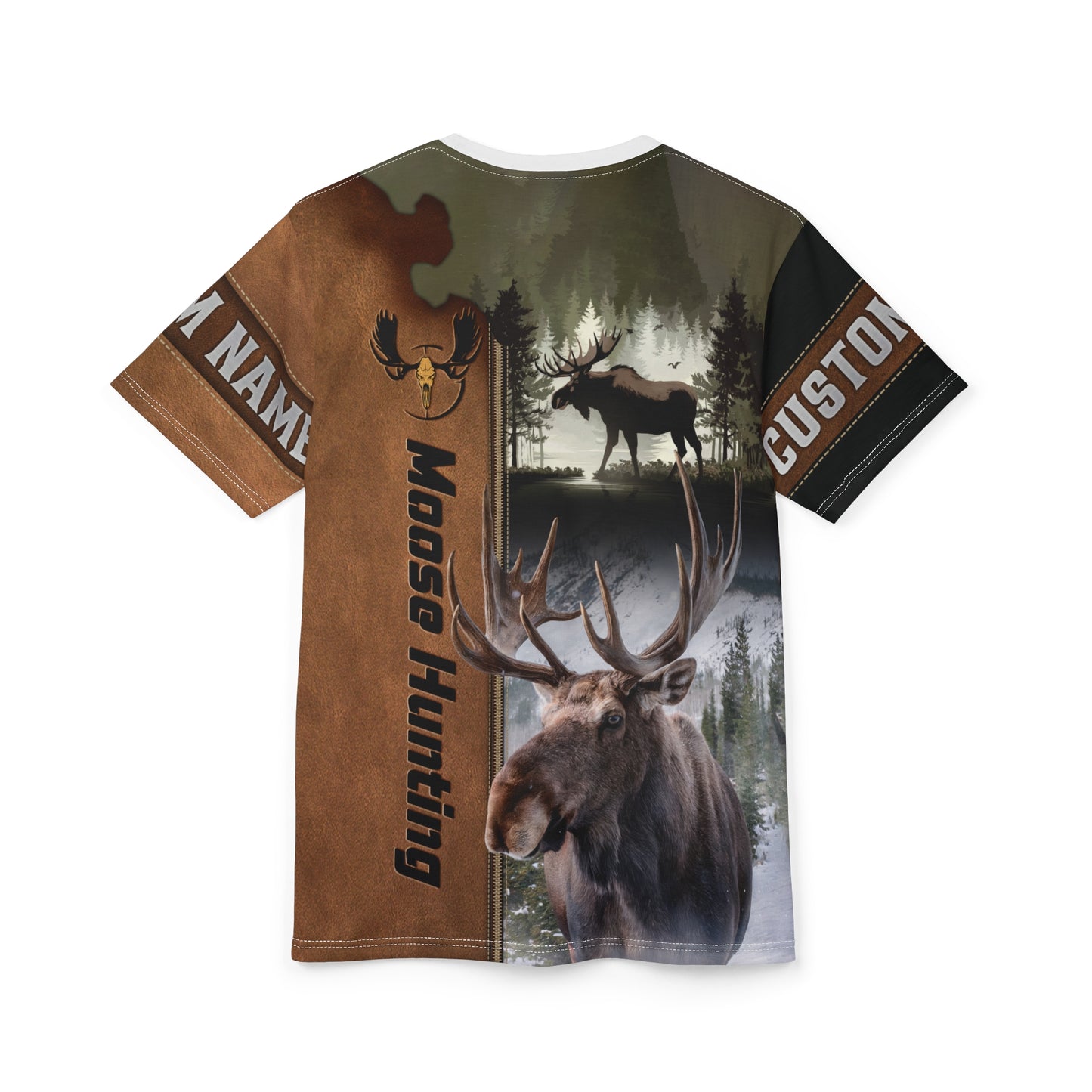 Moose Hunting Legend Personalized Unisex Cut & Sew Tee
