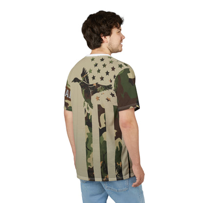 Camo Duck Flag Personalized Unisex Cut & Sew Tee