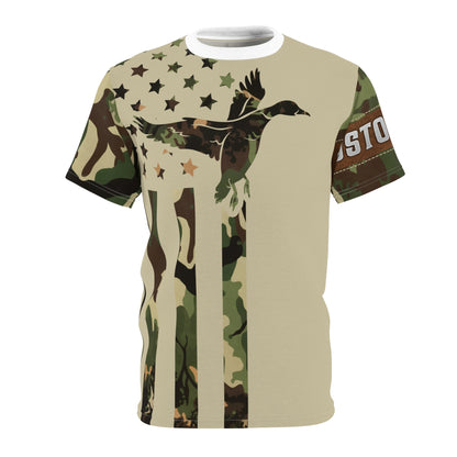 Camo Duck Flag Personalized Unisex Cut & Sew Tee