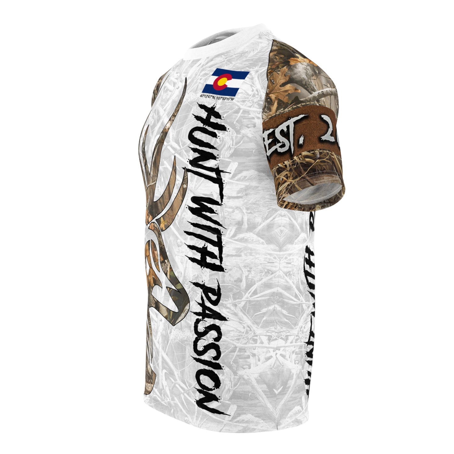 State Pride Buck Hunter Personalized Unisex Cut & Sew Tee