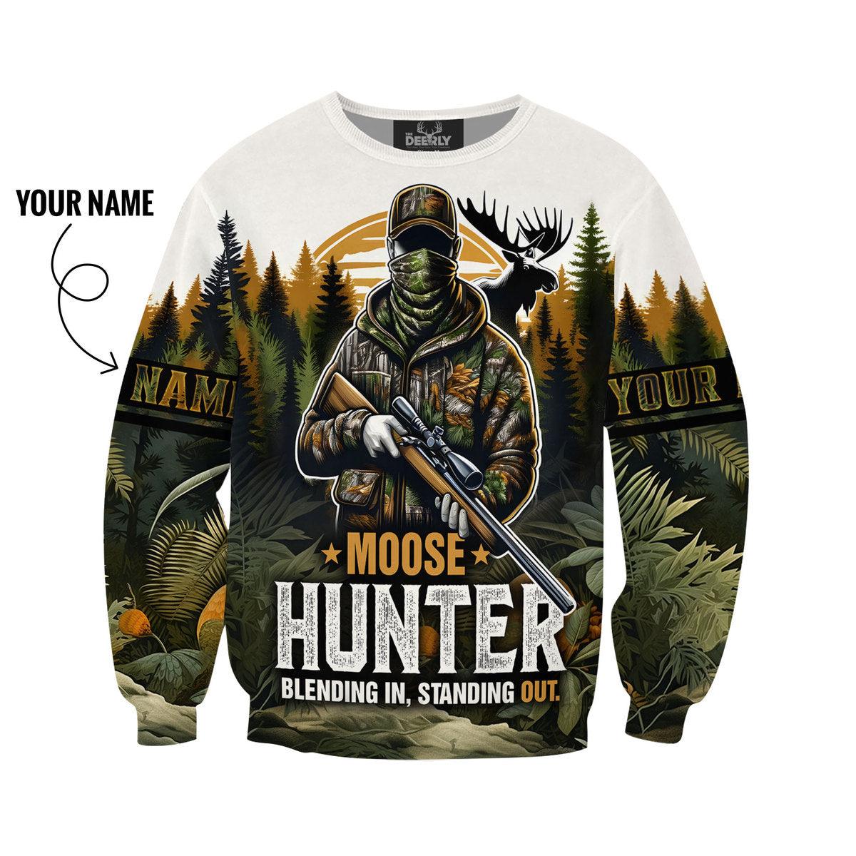 Moose Hunter Camo Sweatshirt Personalized - The Deerly