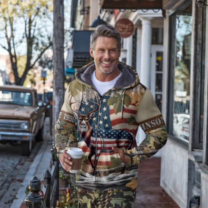 American Pride Buck Personalized Zip Hoodie