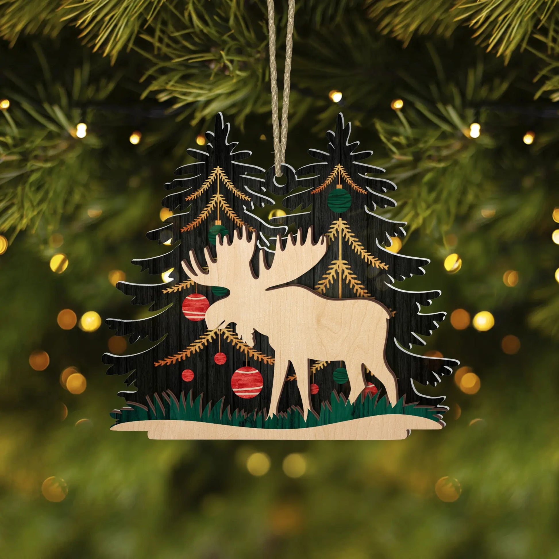 Moose Hunting Christmas Ornament - Gift for Hunters - The Deerly