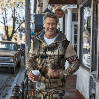 Whitetail Elk Wilderness Personalized Zip Hoodie