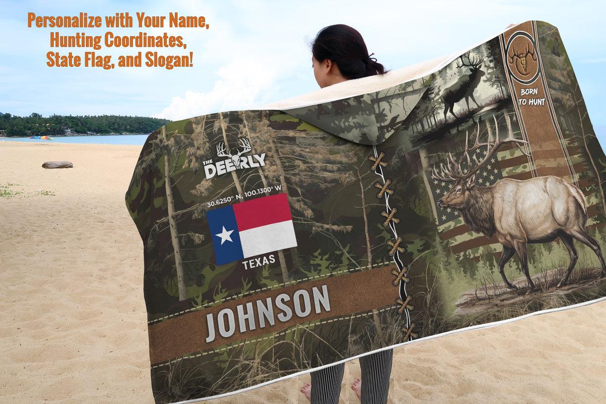 Personalized Elk Hunting Hooded Blanket - The Deerly