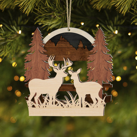 Deer Hunting Scene Ornament - Gift for Hunters - The Deerly