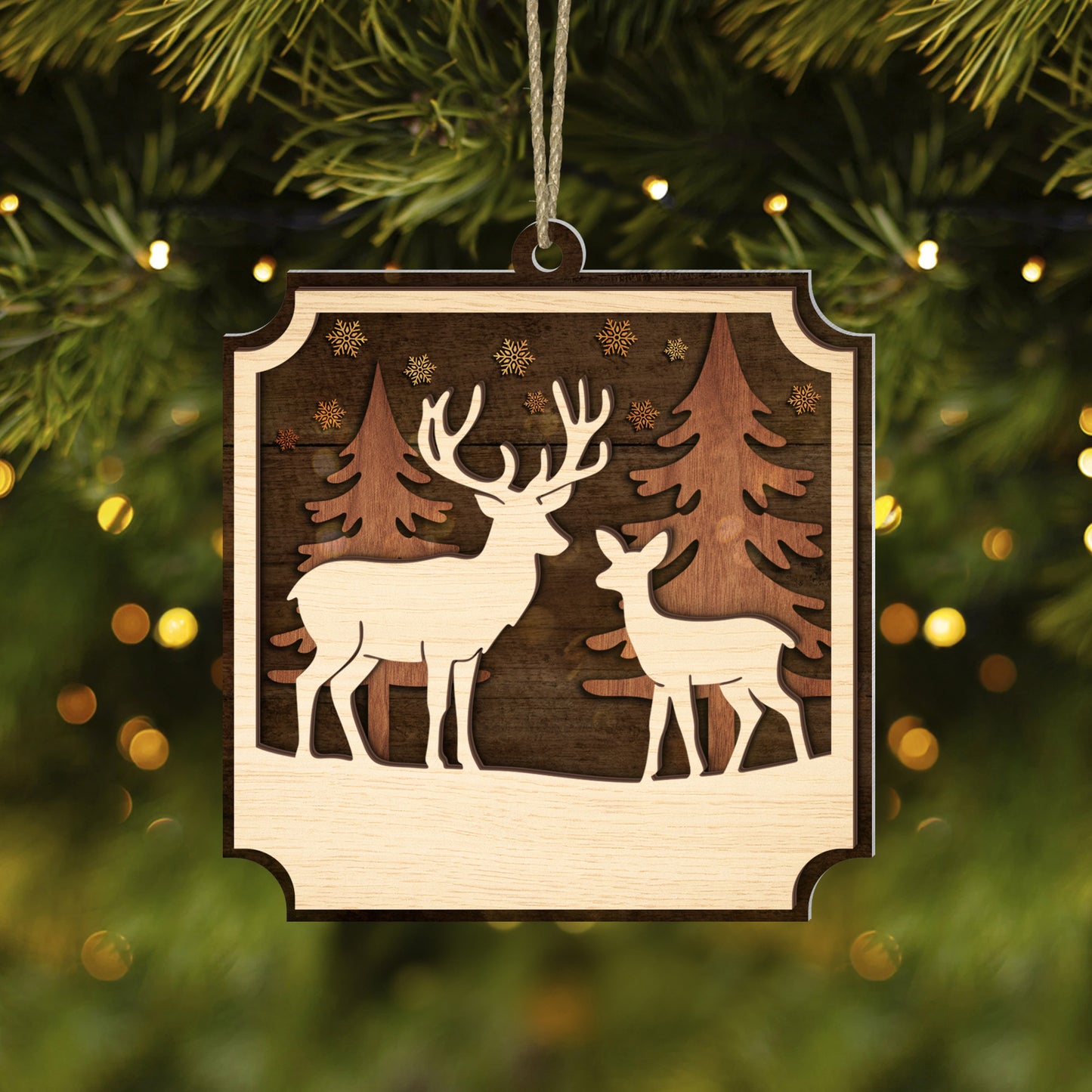 Winter Deer Hunting Scene Ornament - Gift for Hunters - The Deerly