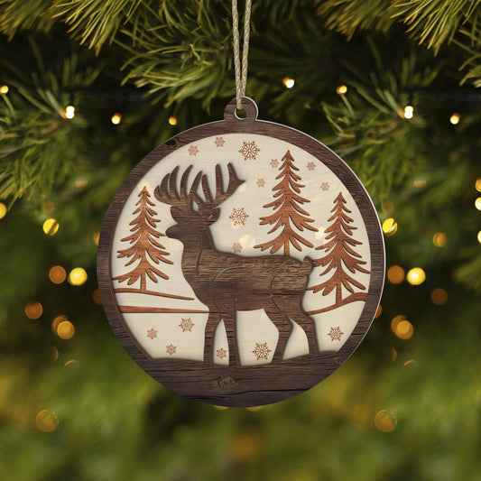 Winter Deer Hunting Ornament - Christmas Gift for Hunters - The Deerly