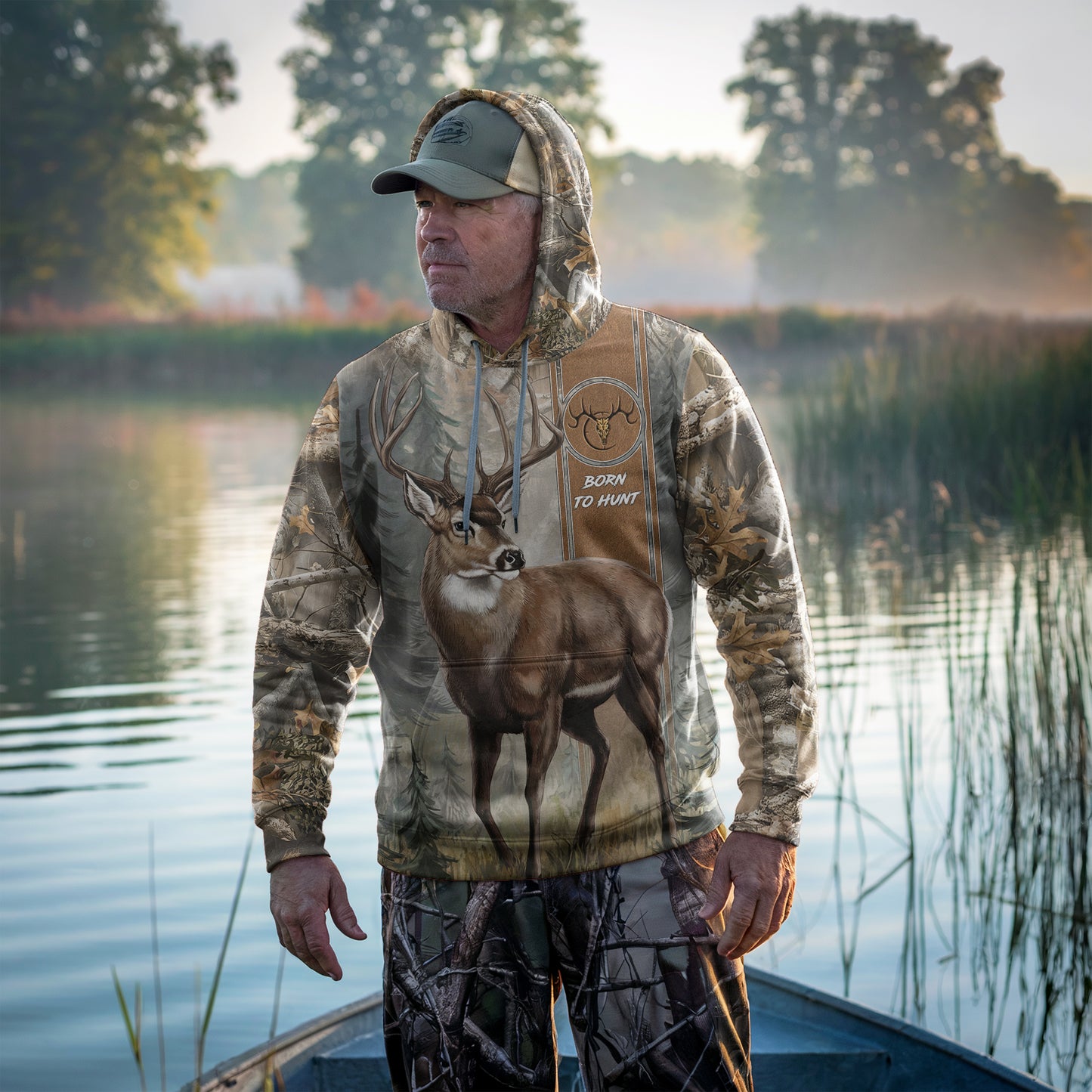 Majestic Buck Camo Hoodie - Born to Hunt - The Deerly