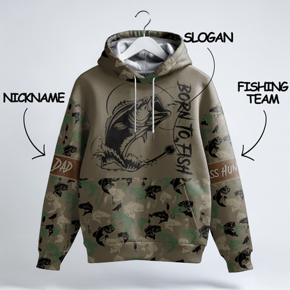 Bass Angler Personalized Camo Hoodie