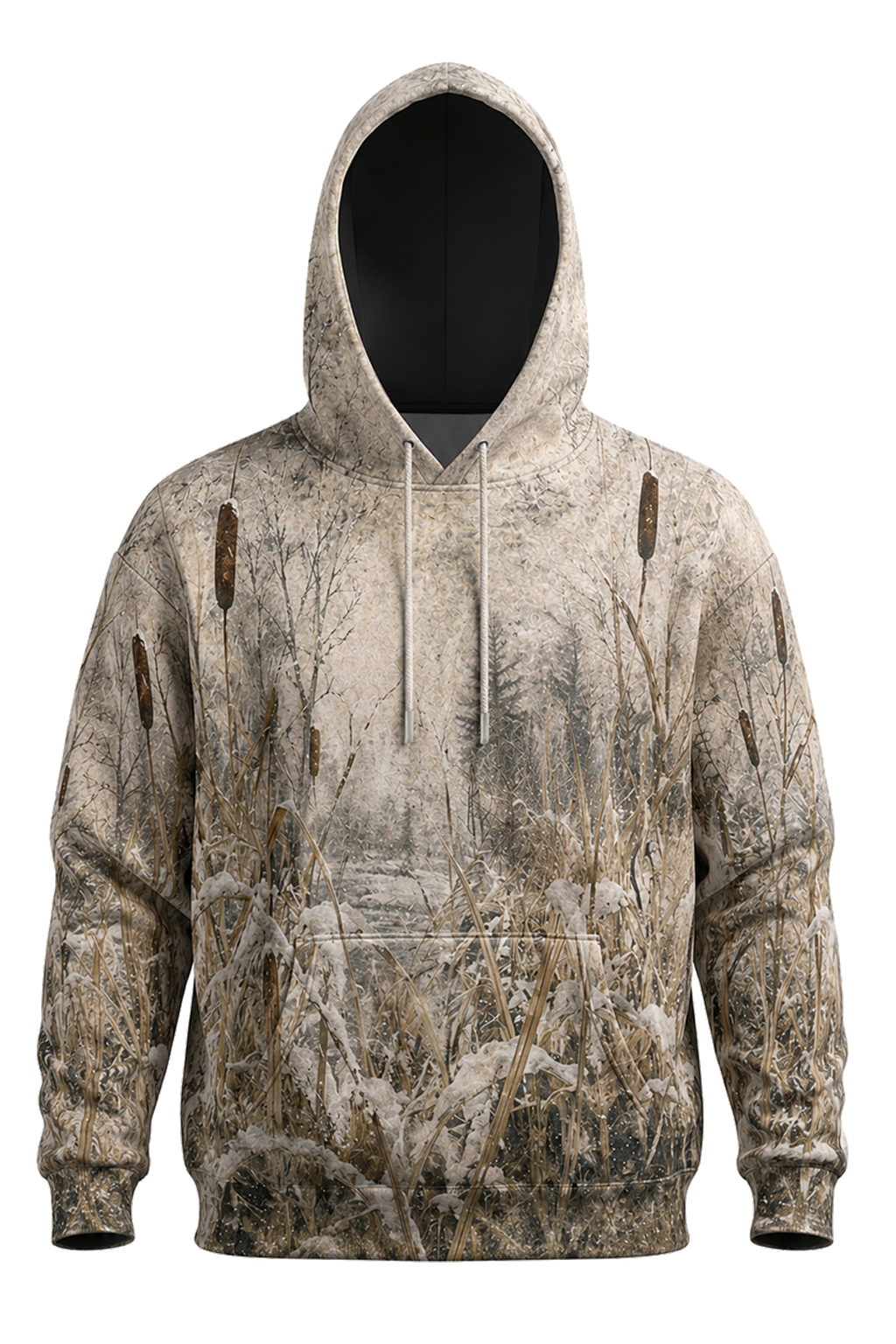 Performance Fleece-Lined Hoodie - Snowy Marsh Pheasant Flight