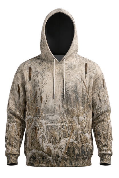 Performance Fleece-Lined Hoodie - Snowy Marsh Pheasant Flight