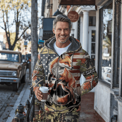 American Fox Hunter Personalized Zip Hoodie