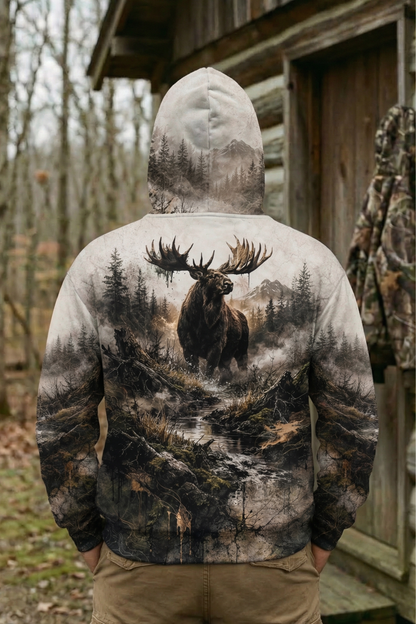 Hunter Fleece Hoodie - Wilderness Moose Creek – M45H