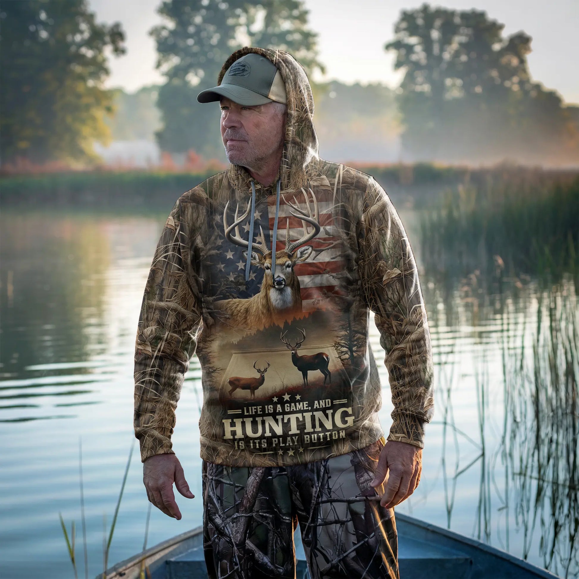 Life is a Game: American Deer Hunting Hoodie - The Deerly